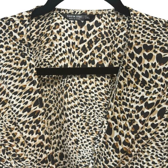 2/$20 Shein Leopard Print Tie-Front Blouse - Picture 6 of 6